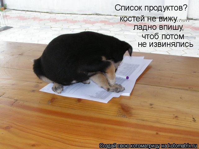 Котоматрица: Список продуктов? костей не вижу...... ладно впишу,  чтоб потом  не извинялись