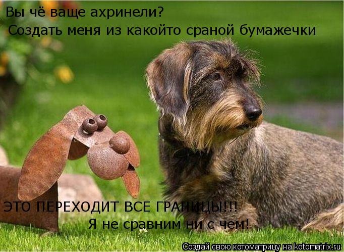 Котоматрица: Вы чё ваще ахринели? Создать меня из какойто сраной бумажечки ЭТО ПЕРЕХОДИТ ВСЕ ГРАНИЦЫ!!! Я не сравним ни с чем!