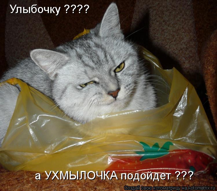 Котоматрица: Улыбочку ???? а УХМЫЛОЧКА подойдет ???