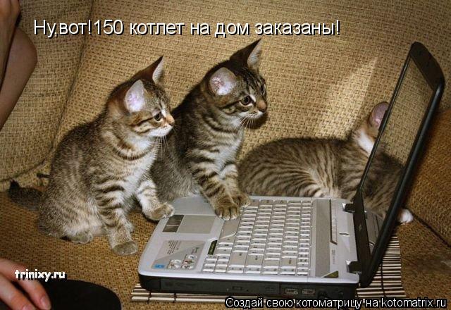 Котоматрица: Ну,вот!150 котлет на дом заказаны!