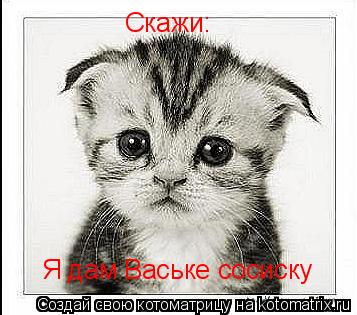 Котоматрица: Скажи:  Я дам Ваське сосиску