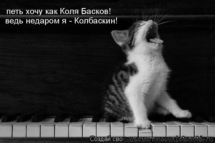Котоматрица: петь хочу как Коля Басков! ведь недаром я - Колбаскин!
