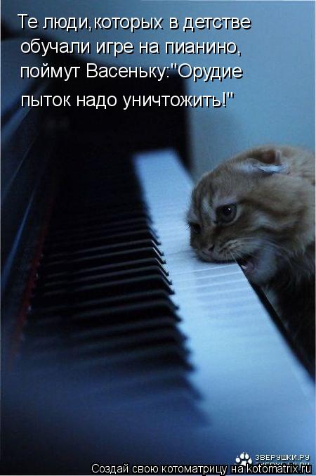 Те люди,которых в детстве обучали игре на пианино, поймут Васеньку:''Орудие пыток надо уничтожить!''... Котоматрица: Те люди,которых в детстве обучали игре на пианино, поймут Васеньку:''Орудие пыток надо уничтожить!''