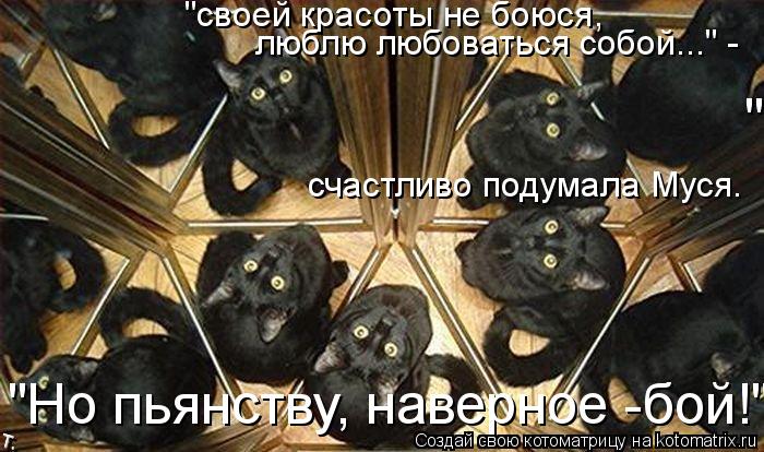 "своей красоты не боюся, люблю любоваться собой..." - счастливо подумала Муся. "Но пьянству, наверн... Котоматрица: "своей красоты не боюся, люблю любоваться собой..." - счастливо подумала Муся. "Но пьянству, наверное -бой!" "Но пьянству, наверное -бой!"