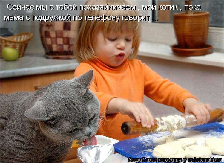 Сейчас мы с тобой похазяйничаем , мой котик , пока мама с подружкой по телефону говорит ...... Котоматрица: Сейчас мы с тобой похазяйничаем , мой котик , пока мама с подружкой по телефону говорит ...