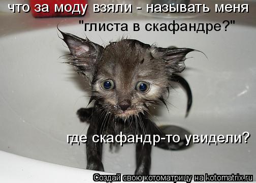 что за моду взяли - называть меня "глиста в скафандре?" где скафандр-то увидели?... Котоматрица: что за моду взяли - называть меня "глиста в скафандре?" где скафандр-то увидели?