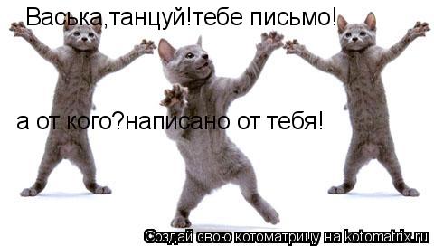 Васька,танцуй!тебе письмо! а от кого?написано от тебя!... Котоматрица: Васька,танцуй!тебе письмо! а от кого?написано от тебя!