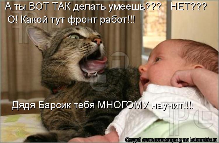 А ты ВОТ ТАК делать умеешь??? НЕТ??? О! Какой тут фронт работ!!! Дядя Барсик тебя МНОГОМУ научит... Котоматрица: А ты ВОТ ТАК делать умеешь??? НЕТ??? О! Какой тут фронт работ!!! Дядя Барсик тебя МНОГОМУ научит!!!!