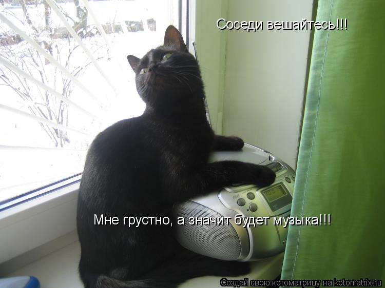 Соседи вешайтесь!!! Мне грустно, а значит будет музыка!!!... Котоматрица: Соседи вешайтесь!!! Мне грустно, а значит будет музыка!!!