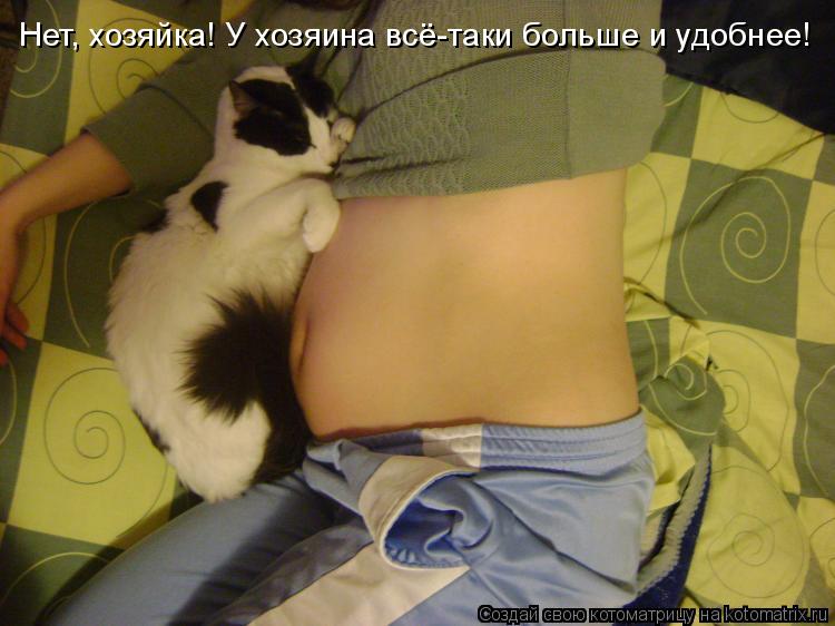 Котоматрица: Нет, хозяйка! У хозяина всё-таки больше и удобнее!
