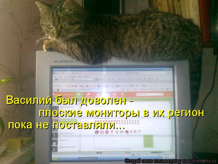 Василий был доволен - плоские мониторы в их регион пока не поставляли...... Котоматрица: Василий был доволен - плоские мониторы в их регион пока не поставляли...