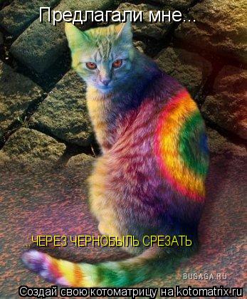 Предлагали мне... ...ЧЕРЕЗ ЧЕРНОБЫЛЬ СРЕЗАТЬ... Котоматрица: Предлагали мне... ...ЧЕРЕЗ ЧЕРНОБЫЛЬ СРЕЗАТЬ