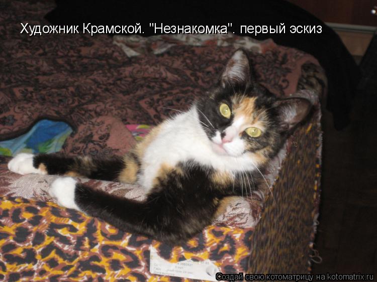 Художник Крамской. "Незнакомка". первый эскиз... Котоматрица: Художник Крамской. "Незнакомка". первый эскиз