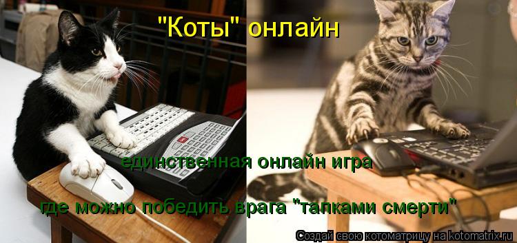 Котоматрица: "Коты" онлайн единственная онлайн игра где можно победить врага "тапками смерти"
