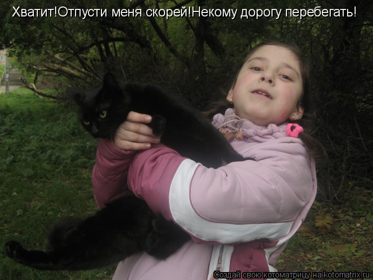 Хватит!Отпусти меня скорей!Некому дорогу перебегать!... Котоматрица: Хватит!Отпусти меня скорей!Некому дорогу перебегать!
