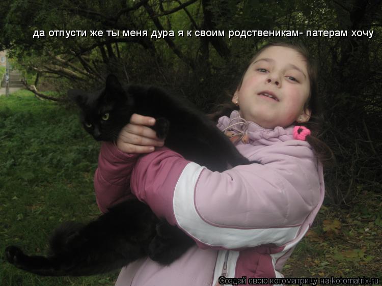 да отпусти же ты меня дура я к своим родственикам- патерам хочу... Котоматрица: да отпусти же ты меня дура я к своим родственикам- патерам хочу