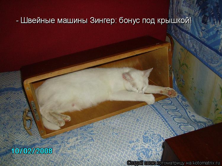 Котоматрица: - Швейные машины Зингер: бонус под крышкой!