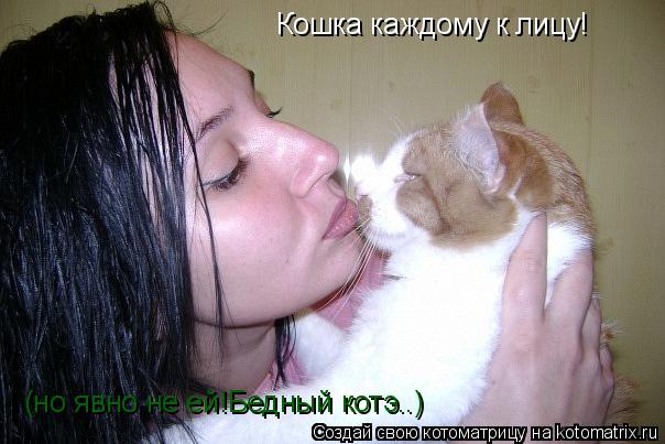 Котоматрица: Кошка каждому к лицу! (но явно не ей!Бедный котэ..)