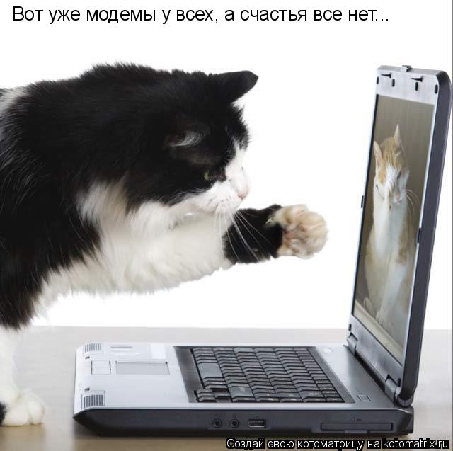 Вот уже модемы у всех, а счастья все нет...... Котоматрица: Вот уже модемы у всех, а счастья все нет...