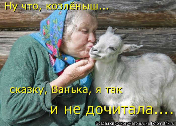 Ну что, козлёныш... сказку, Ванька, я так и не дочитала....... Котоматрица: Ну что, козлёныш... сказку, Ванька, я так и не дочитала....