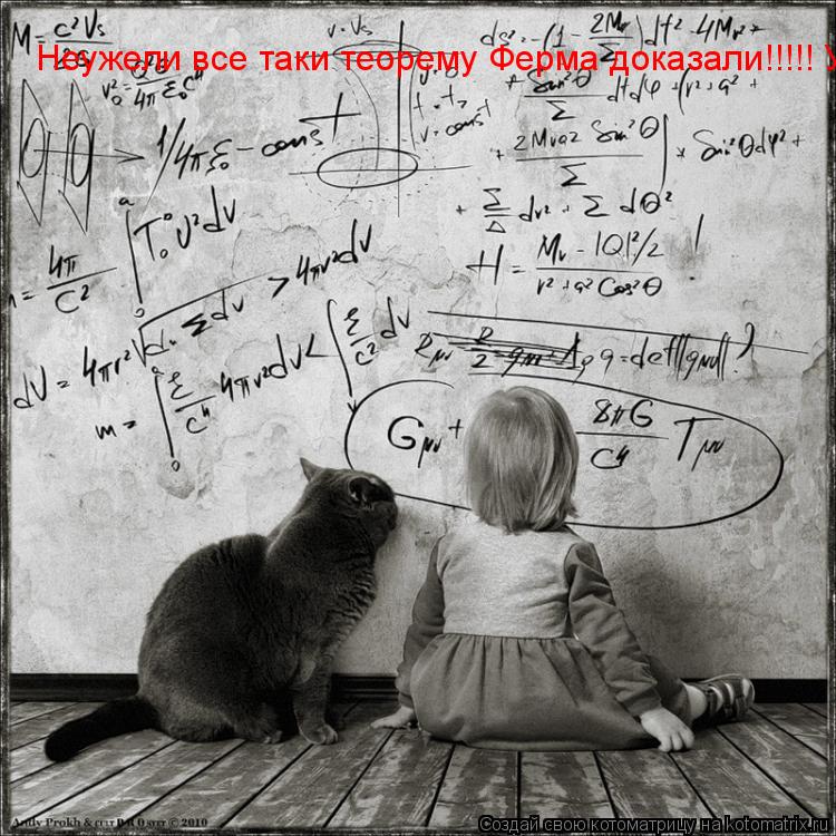 Неужели все таки теорему Ферма доказали!!!!! Ура!!!!... Котоматрица: Неужели все таки теорему Ферма доказали!!!!! Ура!!!!