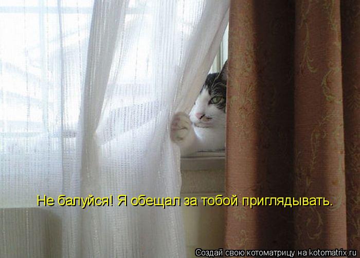Не балуйся! Я обещал за тобой приглядывать.... Котоматрица: Не балуйся! Я обещал за тобой приглядывать.