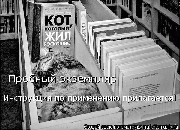 Пробный экземпляр Инструкция по применению прилагается!... Котоматрица: Пробный экземпляр Инструкция по применению прилагается!