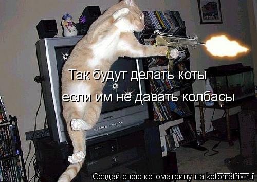 Так будут делать коты если им не давать колбасы... Котоматрица: Так будут делать коты если им не давать колбасы