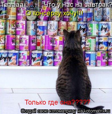 Тааааак........ Что у нас на завтрак? О консерву хочу!!! Только где она?????... Котоматрица: Тааааак........ Что у нас на завтрак? О консерву хочу!!! Только где она?????