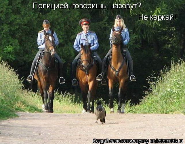 Полицией, говоришь, назовут? Не каркай!... Котоматрица: Полицией, говоришь, назовут? Не каркай!