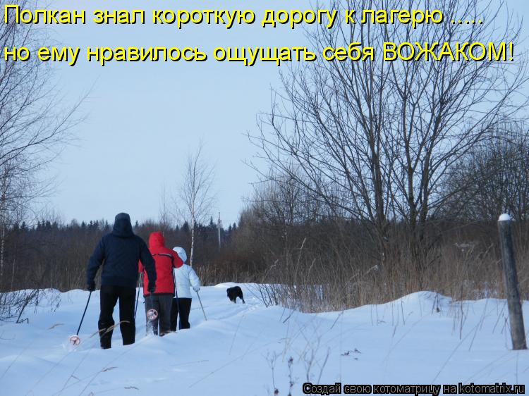 Полкан знал короткую дорогу к лагерю ..... но ему нравилось ощущать себя ВОЖАКОМ!... Котоматрица: Полкан знал короткую дорогу к лагерю ..... но ему нравилось ощущать себя ВОЖАКОМ!