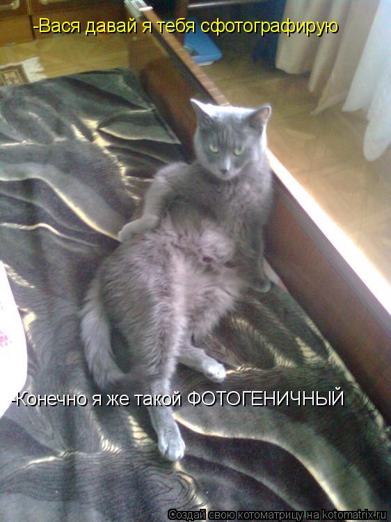 -Вася давай я тебя сфотографирую -Конечно я же такой ФОТОГЕНИЧНЫЙ... Котоматрица: -Вася давай я тебя сфотографирую -Конечно я же такой ФОТОГЕНИЧНЫЙ