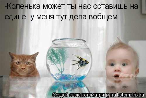 -Коленька может ты нас оставишь на едине, у меня тут дела вобщем...... Котоматрица: -Коленька может ты нас оставишь на едине, у меня тут дела вобщем...
