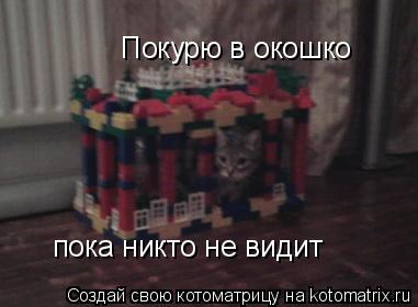 Покурю в окошко пока никто не видит... Котоматрица: Покурю в окошко пока никто не видит