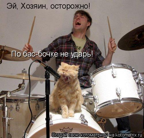 Эй, Хозяин, осторожно! По бас-бочке не ударь!... Котоматрица: Эй, Хозяин, осторожно! По бас-бочке не ударь!