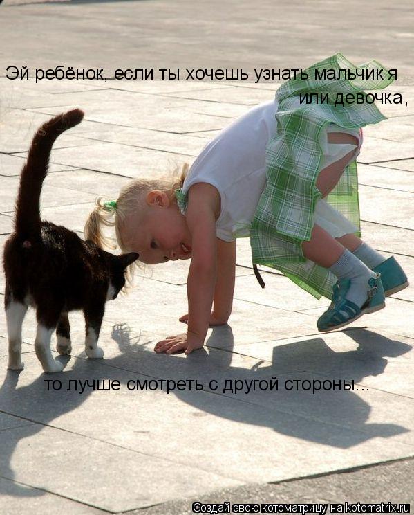 Девочка Эй ребёнок, если ты хочешь узнать мальчик я или девочка , то лучше смотреть с другой стороны... Котоматрица: Девочка Эй ребёнок, если ты хочешь узнать мальчик я или девочка , то лучше смотреть с другой стороны...