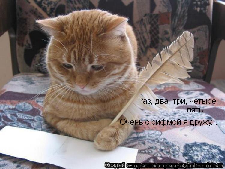 Раз, два, три, четыре , пять Очень с рифмой я дружу...... Котоматрица: Раз, два, три, четыре , пять Очень с рифмой я дружу...