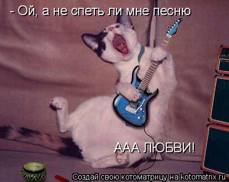 - Ой, а не спеть ли мне песню ААА ЛЮБВИ!... Котоматрица: - Ой, а не спеть ли мне песню ААА ЛЮБВИ!