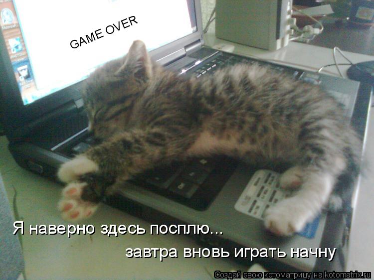 game over GAME OVER Я наверно здесь посплю... завтра вновь играть начну... Котоматрица: game over GAME OVER Я наверно здесь посплю... завтра вновь играть начну