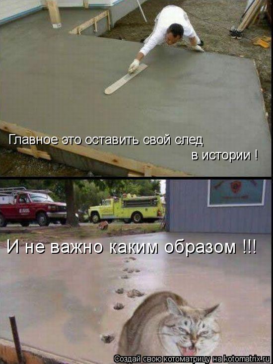 Главное это оставить свой след в истории ! И не важно каким образом !!!... Котоматрица: Главное это оставить свой след в истории ! И не важно каким образом !!!