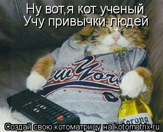 Ну вот,я кот ученый Учу привычки людей... Котоматрица: Ну вот,я кот ученый Учу привычки людей
