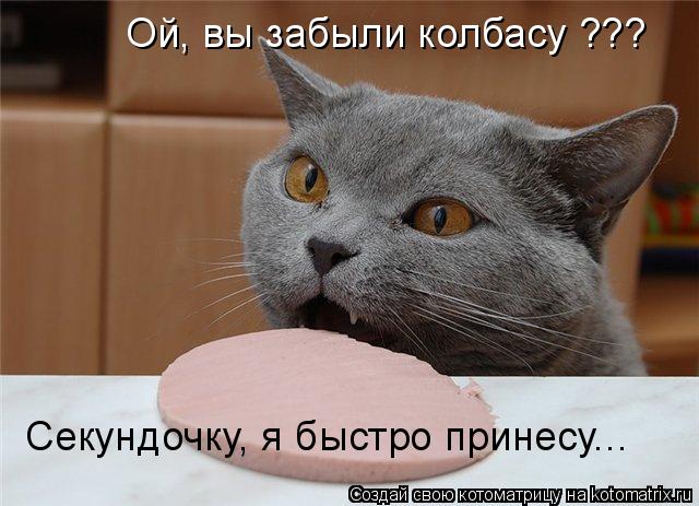 Ой, вы забыли колбасу ??? Секундочку, я быстро принесу...... Котоматрица: Ой, вы забыли колбасу ??? Секундочку, я быстро принесу...