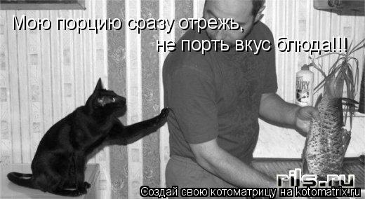 Мою порцию сразу отрежь, не порть вкус блюда!!!... Котоматрица: Мою порцию сразу отрежь, не порть вкус блюда!!!