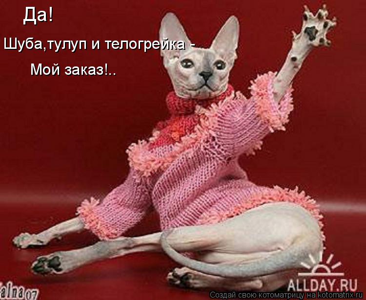Да! Шуба,тулуп и телогрейка - Мой заказ!..... Котоматрица: Да! Шуба,тулуп и телогрейка - Мой заказ!..