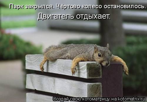 Парк закрылся. Чёртово колесо остановилось. Двигатель отдыхает.... Котоматрица: Парк закрылся. Чёртово колесо остановилось. Двигатель отдыхает.