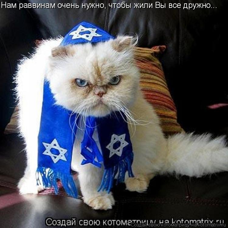 Нам раввинам очень нужно, чтобы жили Вы все дружно...... Котоматрица: Нам раввинам очень нужно, чтобы жили Вы все дружно...