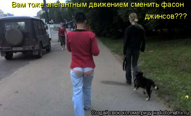 Вам тоже элегантным движением сменить фасон джинсов???... Котоматрица: Вам тоже элегантным движением сменить фасон джинсов???