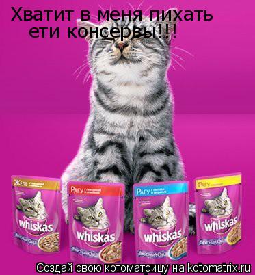 Хватит в меня пихать ети консервы!!!... Котоматрица: Хватит в меня пихать ети консервы!!!