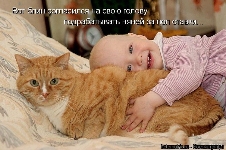 Котоматрица: Вот блин согласился на свою голову подрабатывать няней за пол ставки...