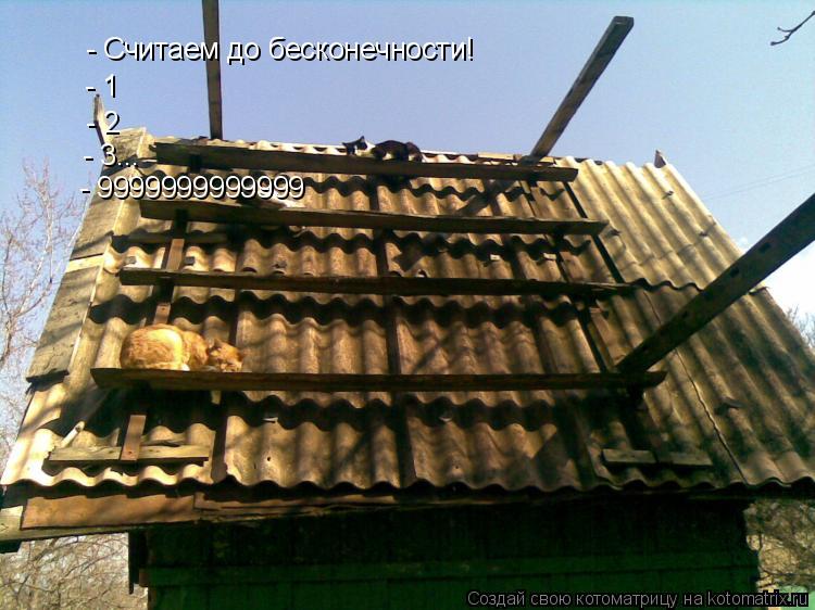 - Считаем до бесконечности! - 1 - 2 - 3... - 9999999999999... Котоматрица: - Считаем до бесконечности! - 1 - 2 - 3... - 9999999999999